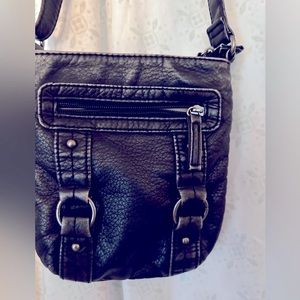 Crossbody black with silver antique Silver hardware